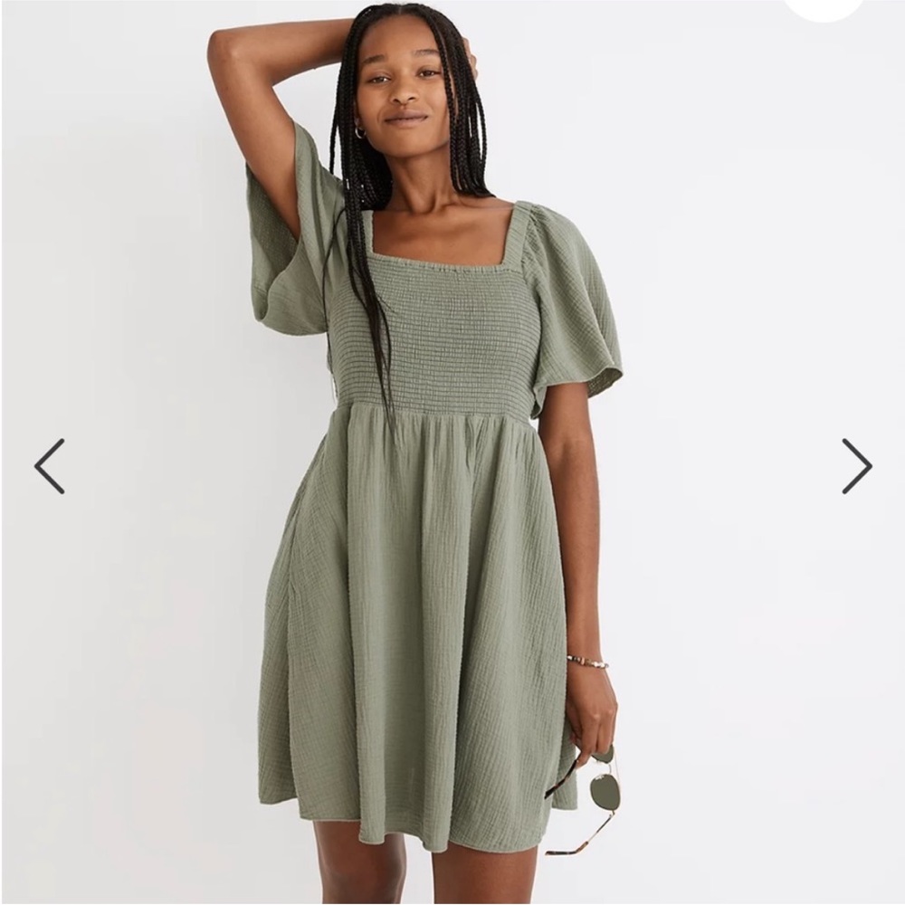 Madewell Lucie Smocked Tie-Back Dress